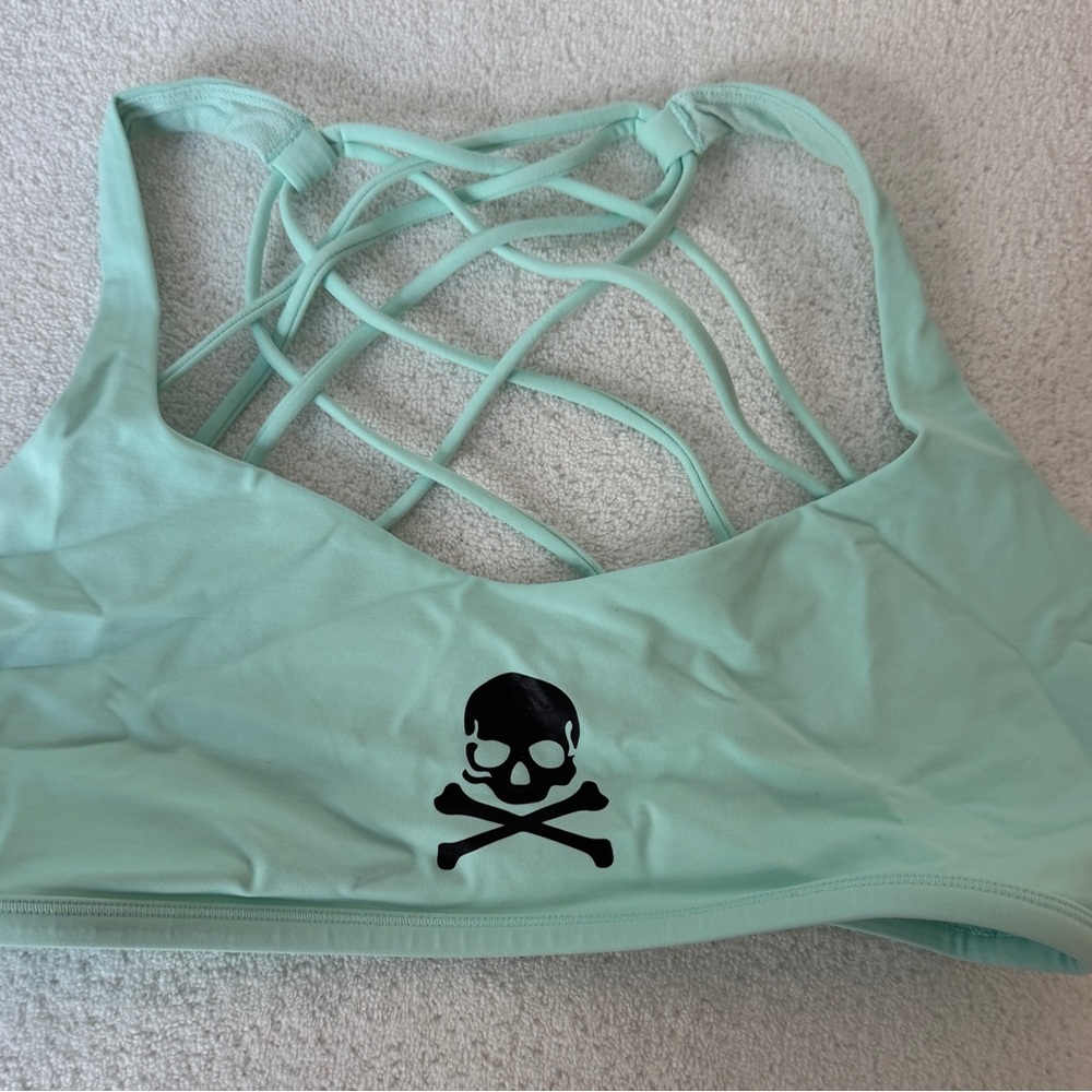 lululemon athletica Mint Sports Bra with Skull Design